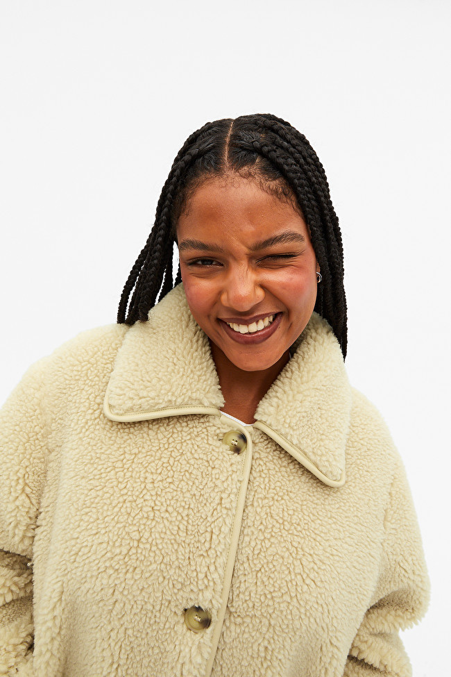 Teddy faux fur jacket | Monki