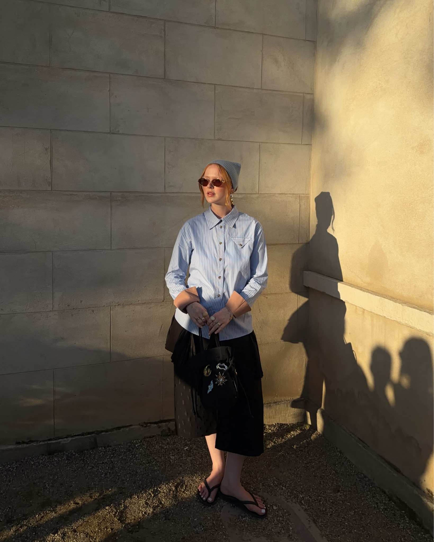 CPHFW, Blue Shirt, Black Jorts, Smart Casual, Archies Flip Flops, Hair Bandana, Baby Blue

#LTKFashionMonth #LTKsummer #LTKeurope