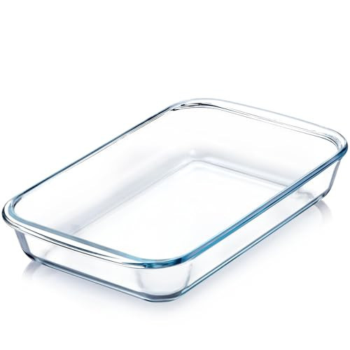 2 Quart Glass Baking Dish for Oven, Single Serving Glass Pan for Cooking Casserole Dish Rectangular Baking Pan Bakeware | Amazon (US)