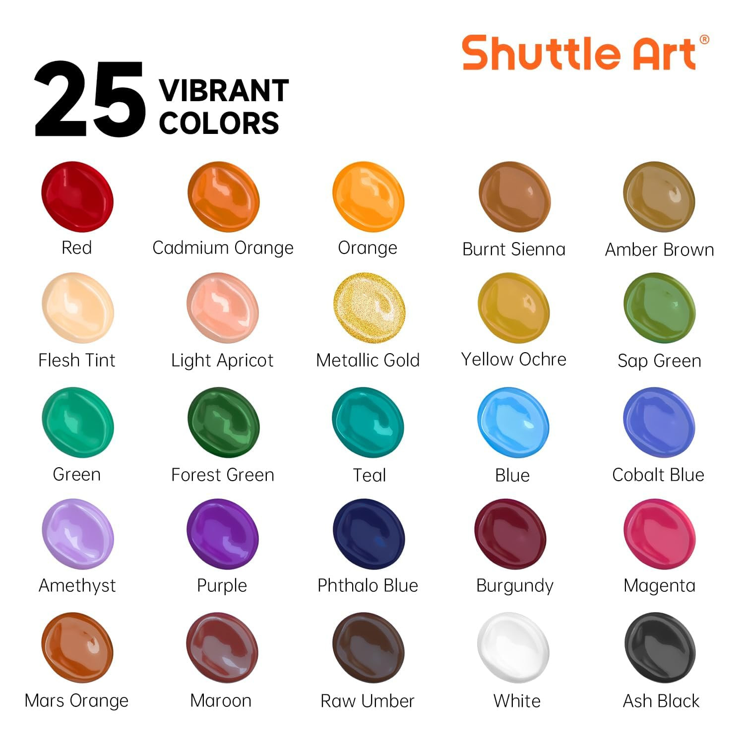 Shuttle Art Acrylic Paint, 25 Vintage Colors Acrylic Paint Set, 2oz/60ml Bottles, Rich Pigmented,... | Amazon (CA)
