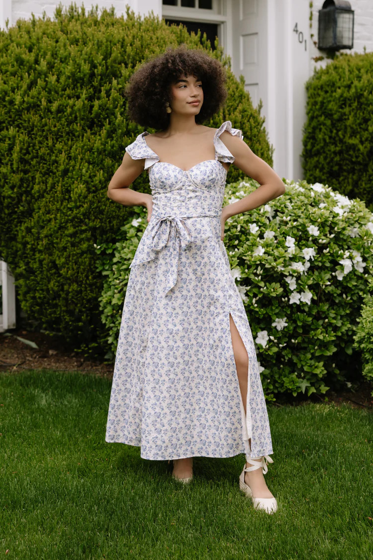 Parisian Bloom Corset Midi Dress | Confête