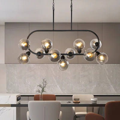 11- Light Bubble Sputnik Modern Globe Chandelier Grey Glass Chandeliers | Wayfair North America