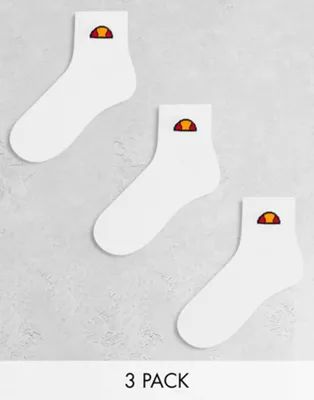 ellesse mid 3 pack socks in white | ASOS (Global)