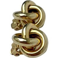 Vintage Gold Tone Knot Earrings | Etsy (US)