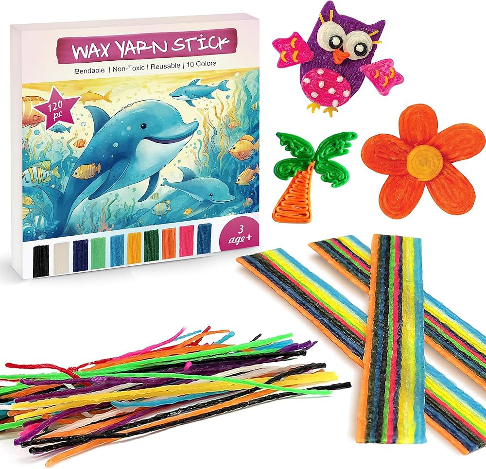 Bofoho Wax Sticks for Kids – 120PCS Travel-Friendly Craft Sticks, Bendable & Mess-Free DIY Toys... | Amazon (US)