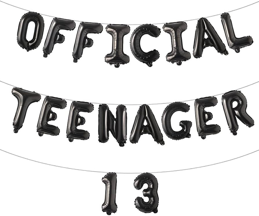 RUIANSI 16inch Multicolor Official Teenager Balloons Official Teenager 13 Birthday Decoration 13t... | Amazon (US)