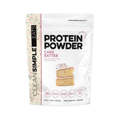 Clean Simple Eats Xylitol Free Protein Powder - Cake Batter - 17.6oz/20 Servings: Whey Protein Isolate, 20g Protein | Target