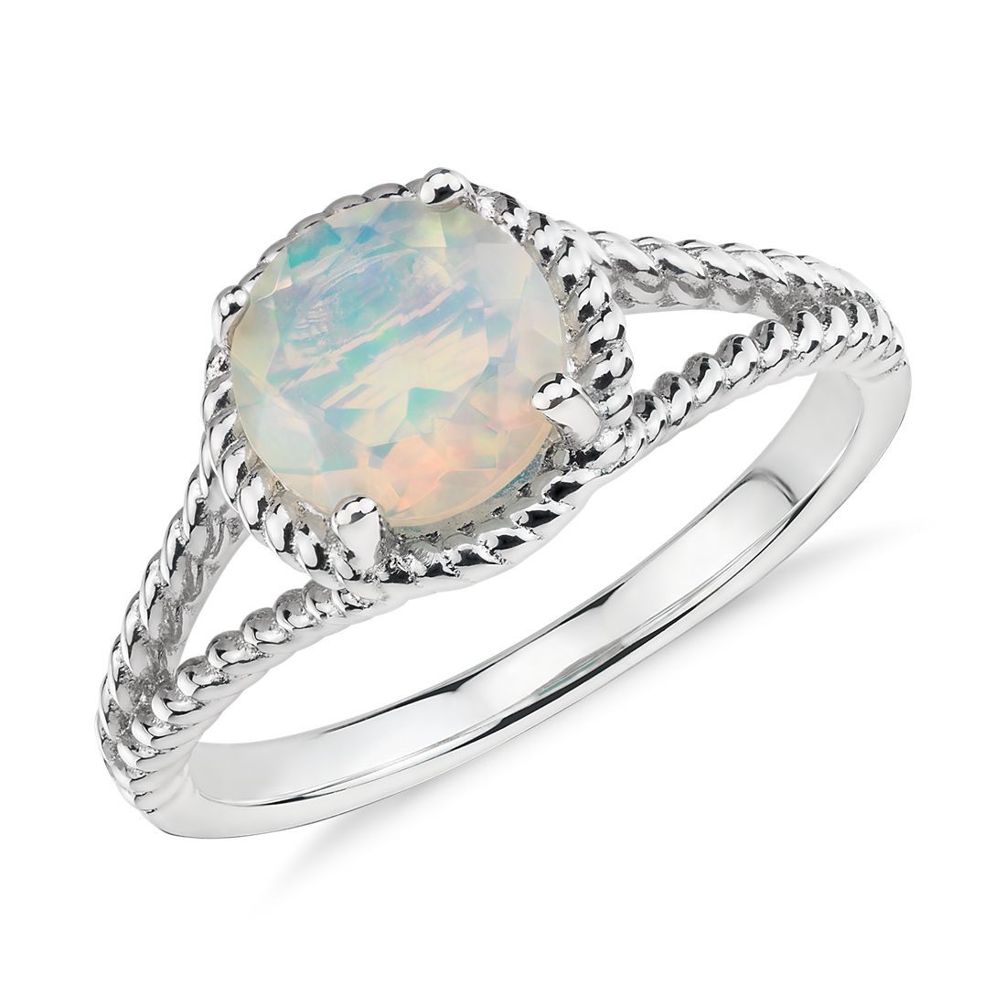 Opal Rope Ring in Sterling Silver (7mm) | Blue Nile | Blue Nile Asia