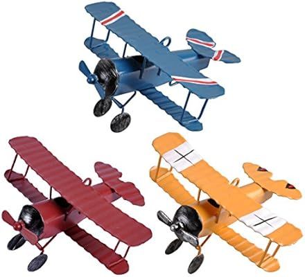 eZAKKA Airplane Decor Hanging Airplane Ornament Vintage Mini Metal Airplane Toys Decorations Mode... | Amazon (US)