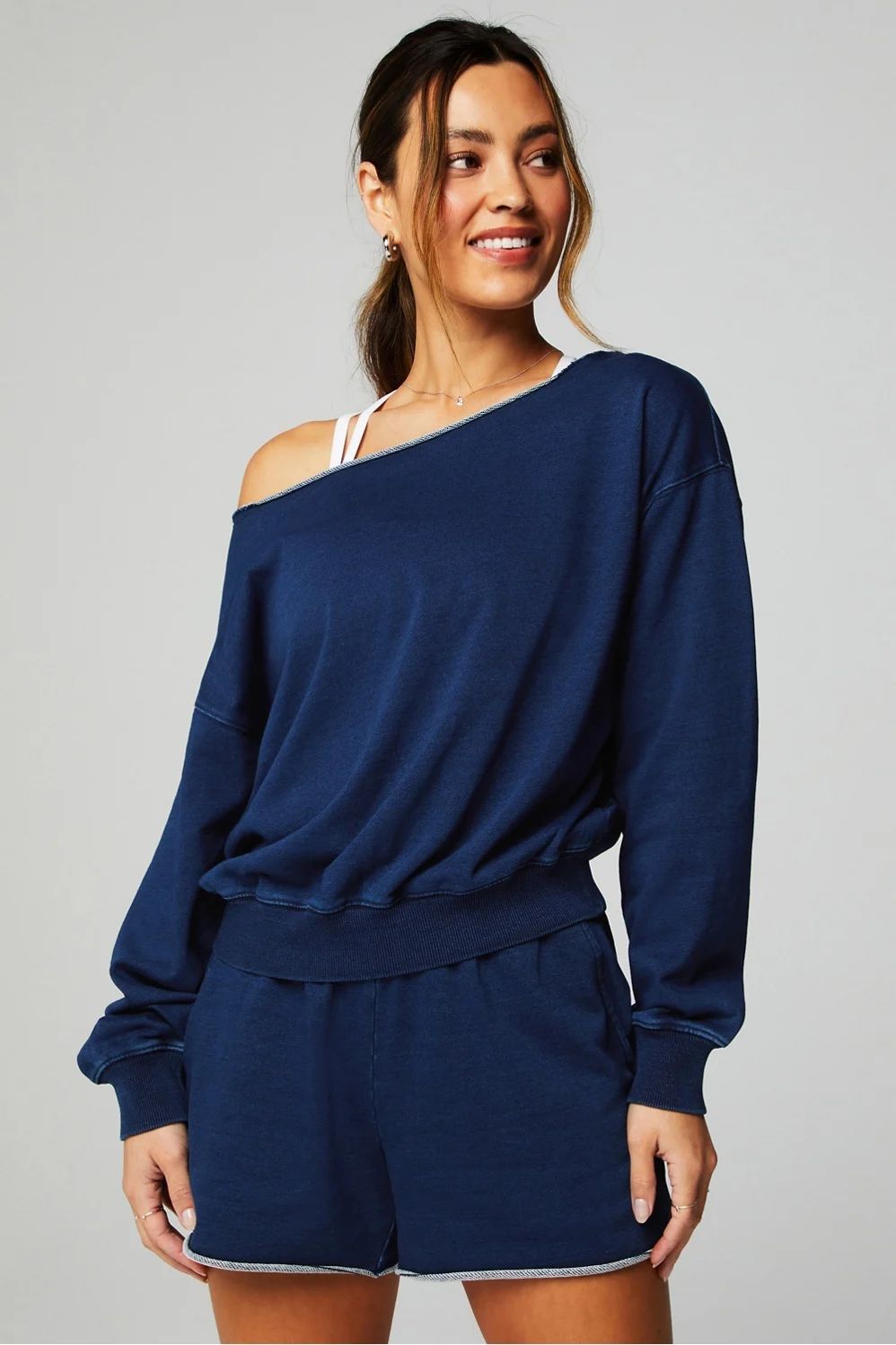 Terry Off Shoulder Sweatshirt | Fabletics - North America