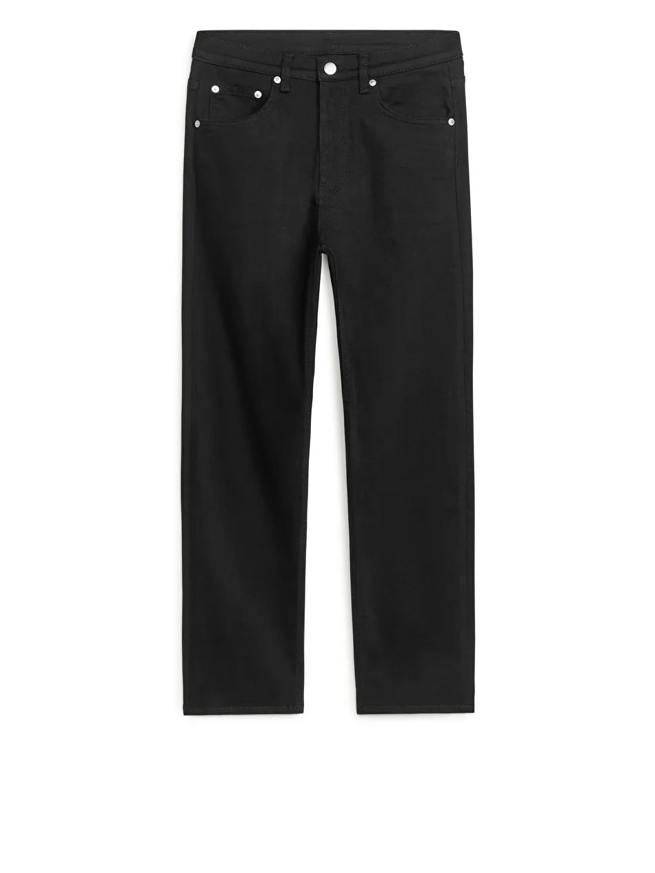 REGULAR CROPPED STRETCH Jeans - Black - ARKET GB | ARKET (US&UK)