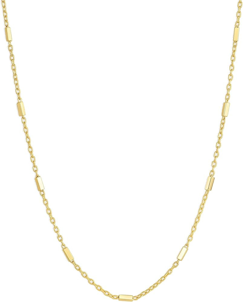 gorjana - Tatum Necklace 16 inch - 18K Gold Plated - Link Bar Chain - Layering Staple - Perfect f... | Amazon (US)