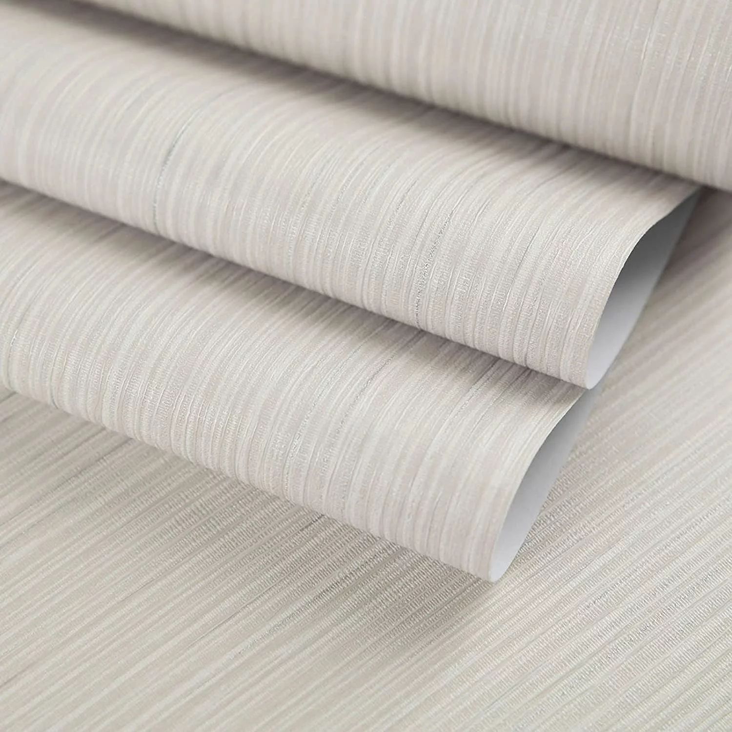 Faux Grass Cloth Textured Beige Wallpaper Peel and Stick Wallpaper 17.7" x 118" Self-Adhesive Rem... | Walmart (US)