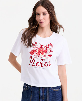 On 34th Women's Merci Embroidered Graphic T-Shirt, Macy's Exclusive - Macy's | Macy's