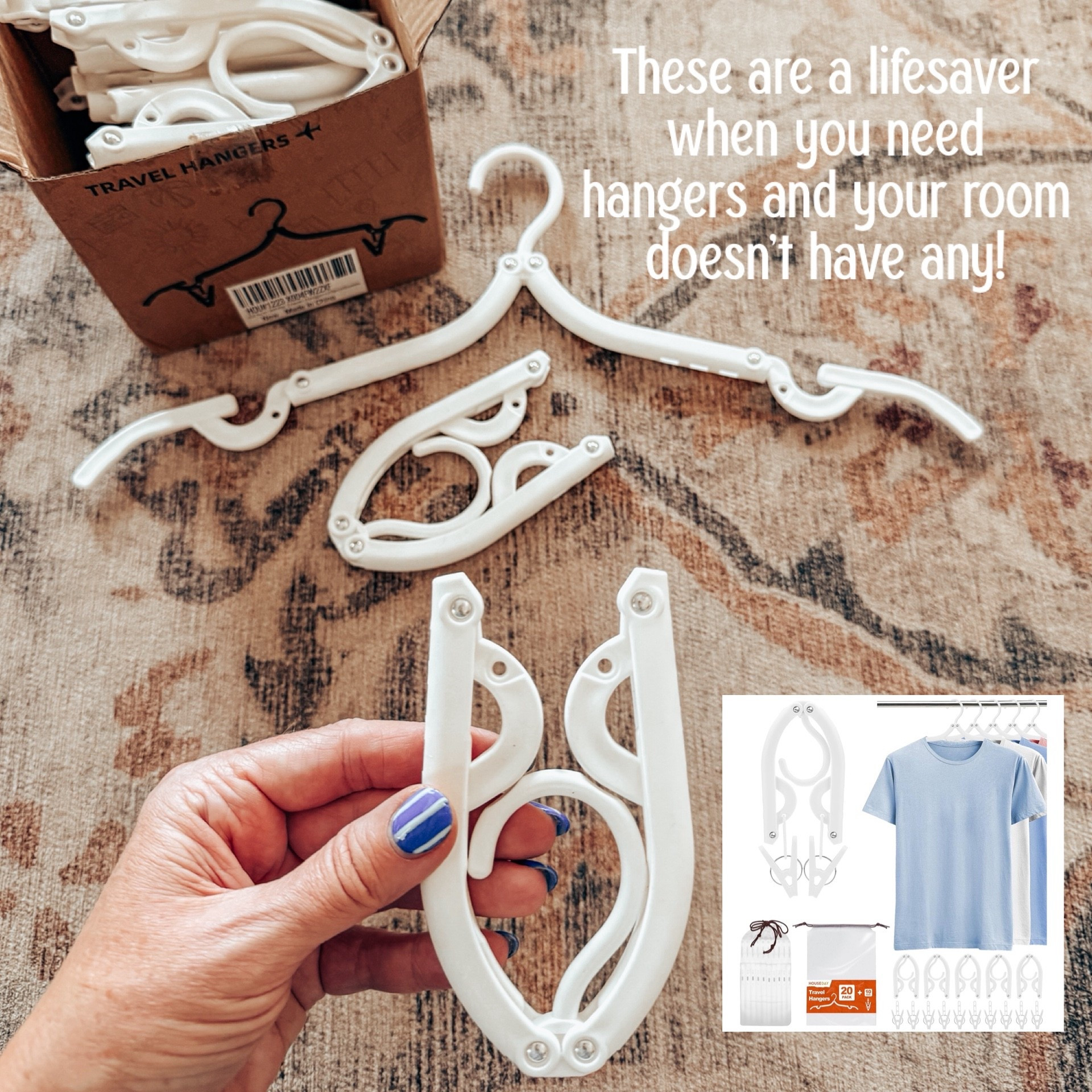 These foldable hangers are perfect for traveling! I never have enough hangers in my closet. 


#LTKStyleTip #LTKTravel #LTKFamily