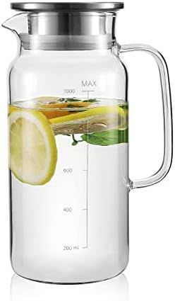 Seal Glass Pitcher With Lid - Great for Homemade Juice & Cold Tea or for Glass Milk Bottles (Large) | Amazon (US)