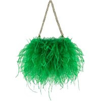 Green Ostrich Feather Handbag With 14 Inch Gold Or Silver Chain | Etsy (US)