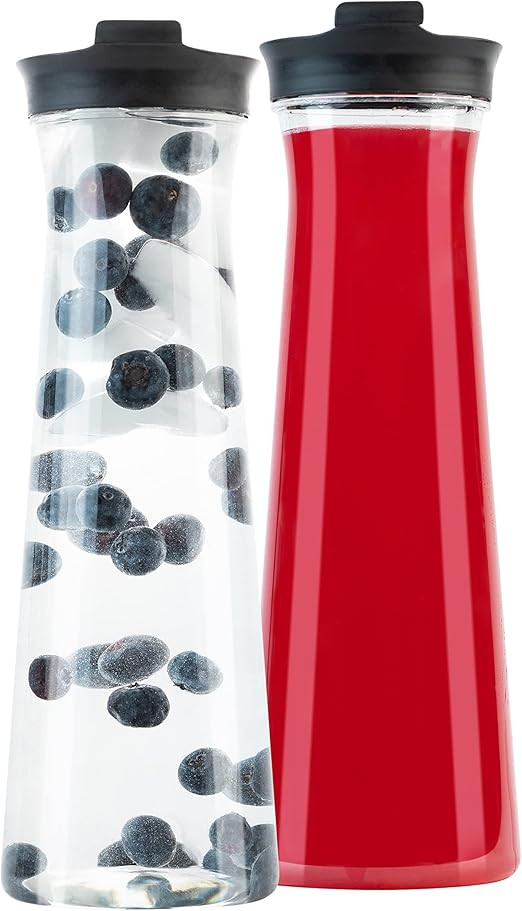 Plasticpro Clear Plastic Premium Water or Juice Beverage Pitchers Round Carafe Heavy Duty Beverag... | Amazon (US)