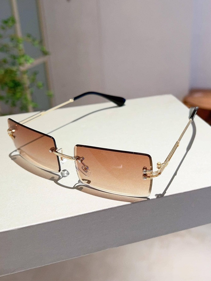 1pair Women Square Frame Fashion Glasses Vintage Shades Beach Accessories Beach Accessories For Women Glasses Shades Basics Fall Winter Women Outfits Clothes Business Casual Gifts Spring Summer Bright Colors | SHEIN