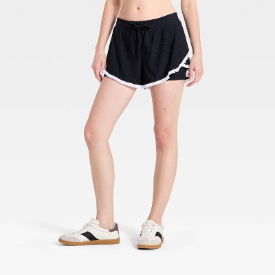 Women's Mesh Crochet Trim Shorts - JoyLab™ Black M | Target