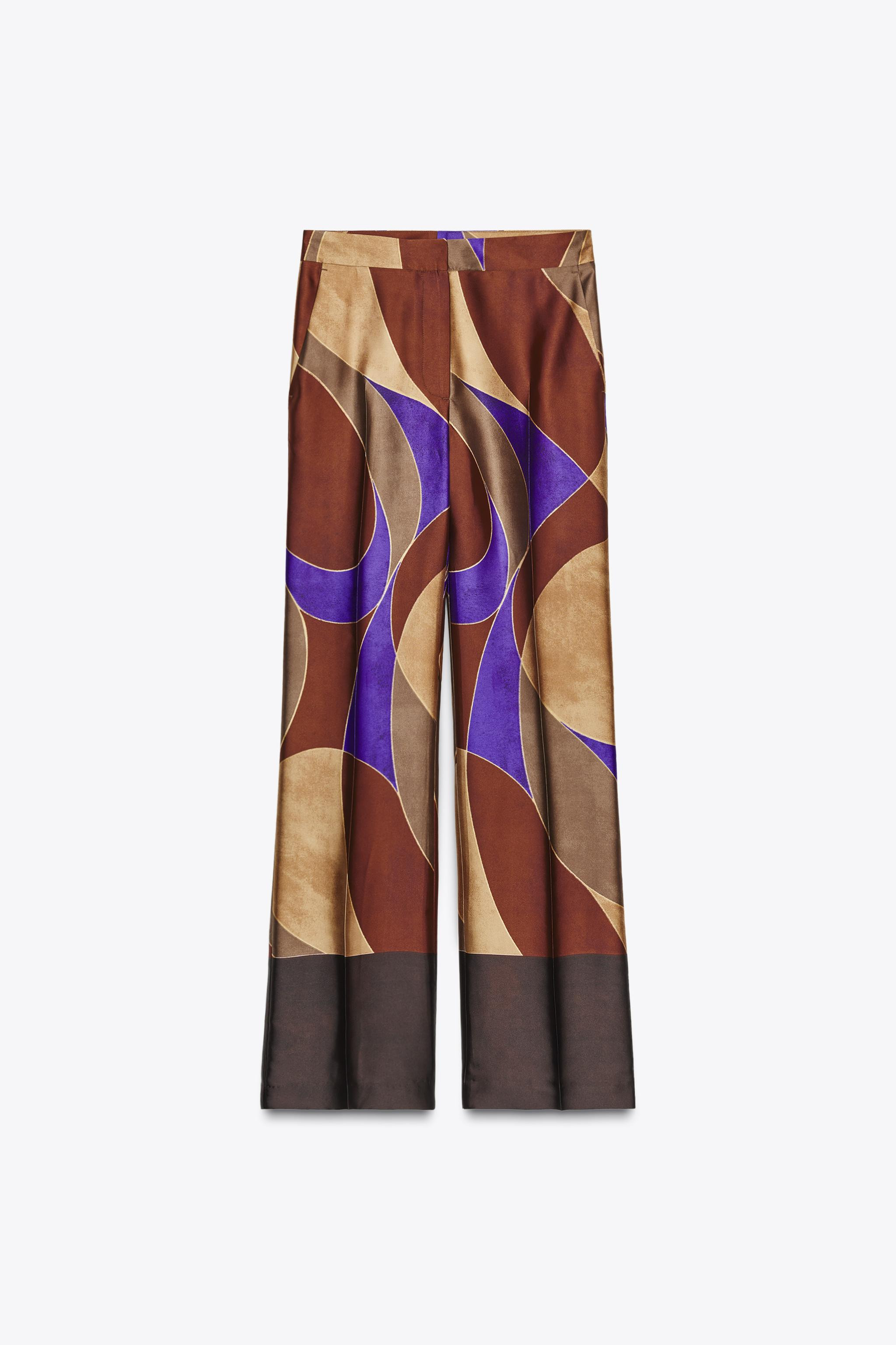 PRINTED SATIN PANTS | Zara US