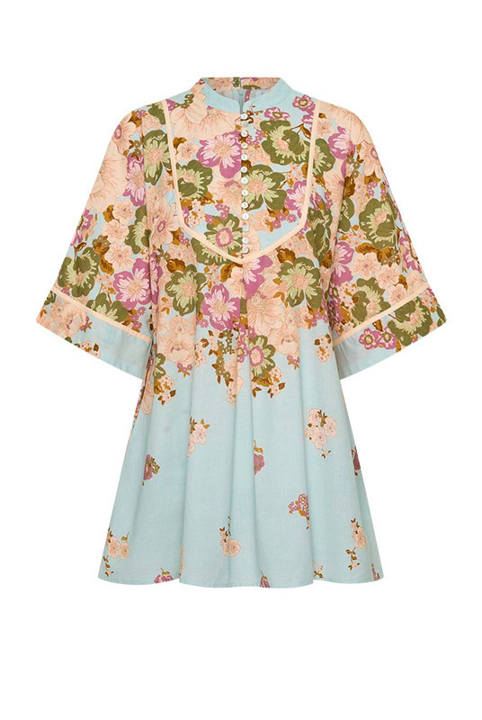 Alma Shift Mini Dress in Blue | Bohemian Traders