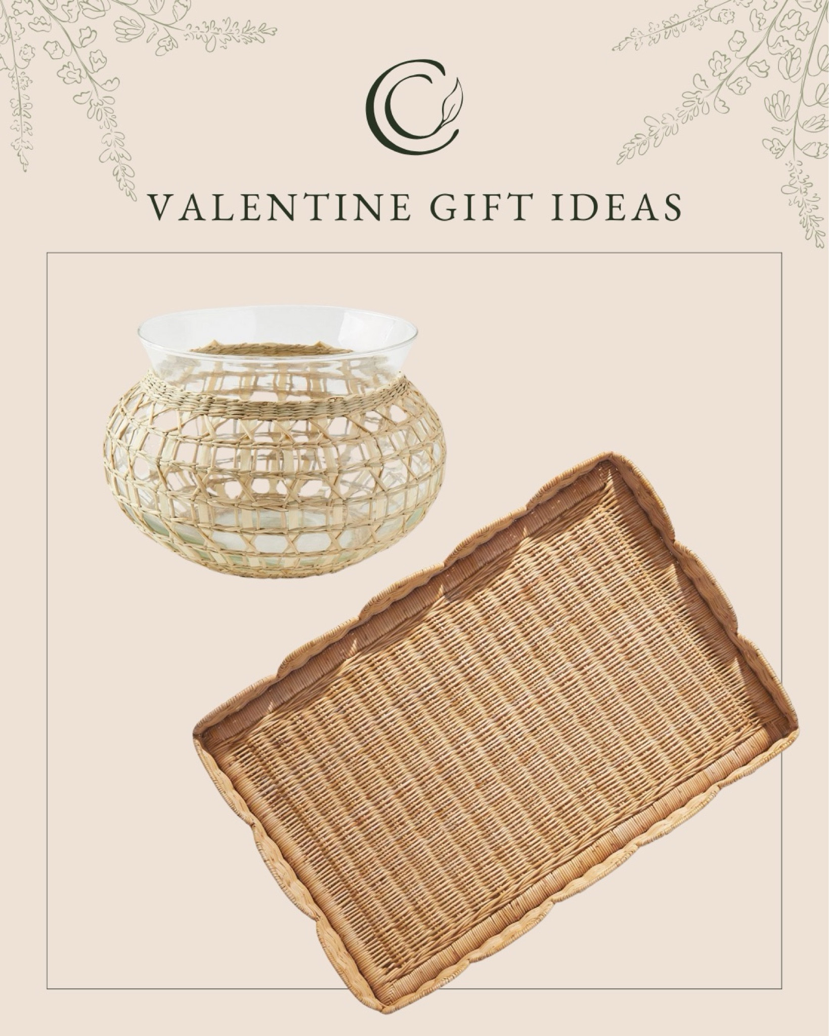 Woven wrapped vase or tray will display those beautiful Valentine’s Day flowers!

#LTKGiftGuide #LTKSeasonal #LTKhome