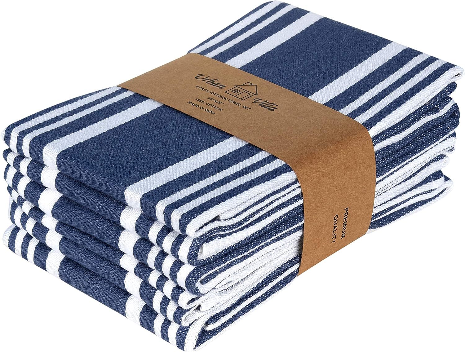 Urban Villa Kitchen Towels (20x30 Inches 6 Pack) Extra Large Premium Dish Towels for Kitchen Blue... | Amazon (US)