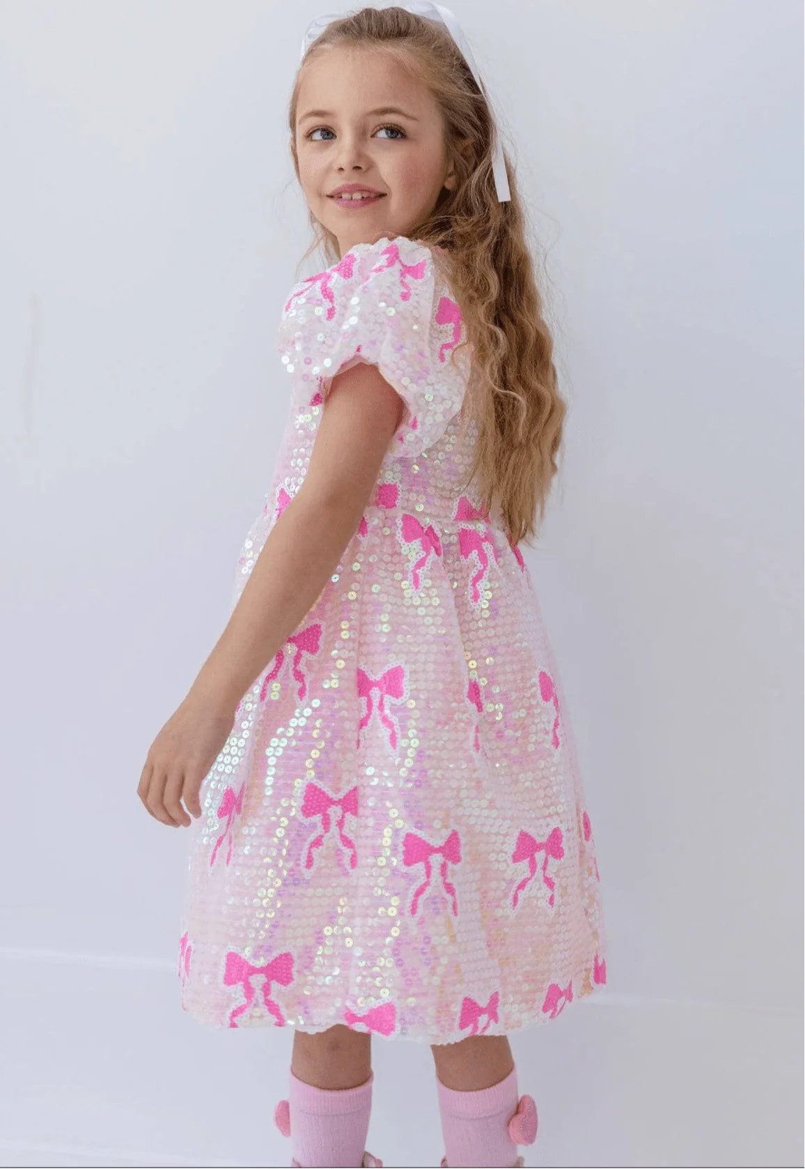 Sequin Bow Dress | Lola + The Boys