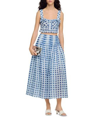 Poppy Gingham Linen Blend Maxi Skirt | Bloomingdale's (US)