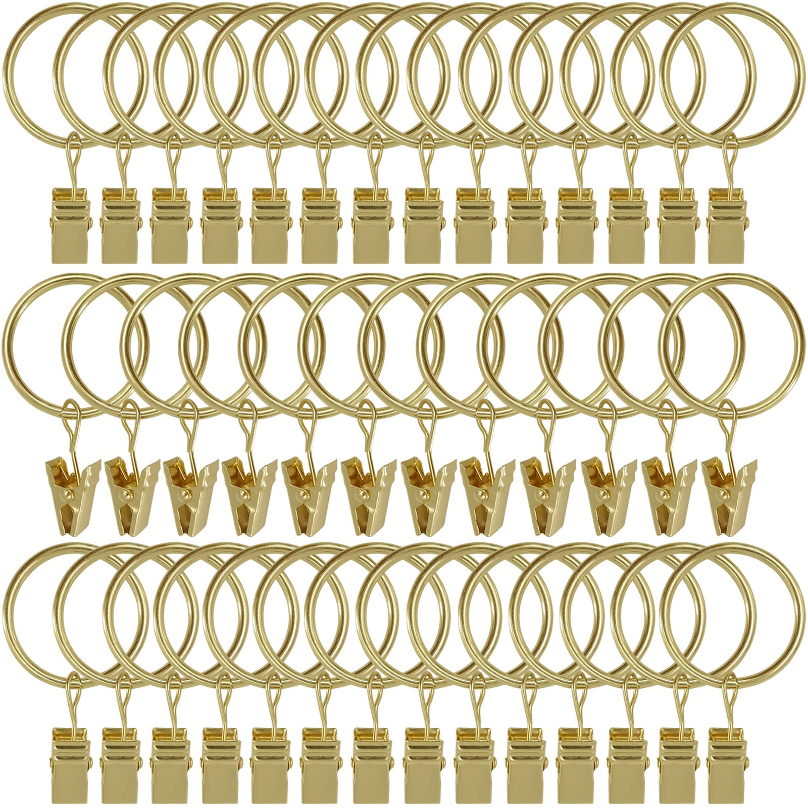 40 Pack Curtain Rings with Clips, Drapery Clips with Rings, Drapes Rings 1.26 in Interior Diamete... | Amazon (US)