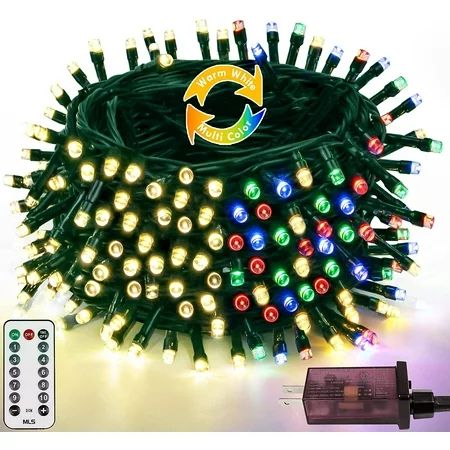 82FT 200 LED Christmas String Lights (Warm White to Multicolor) Color Changing Christmas Tree Lights | Walmart (US)