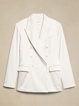 Satin Double-Breasted Blazer | Banana Republic Factory