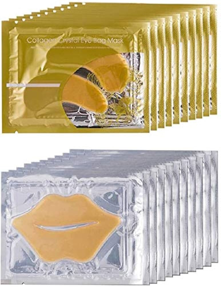 Theshiry 10 Pairs Collagen Crystal Eye Mask and 10 Pcs Collagen Crystal Lip Mask, Anti Aging Eye ... | Amazon (US)