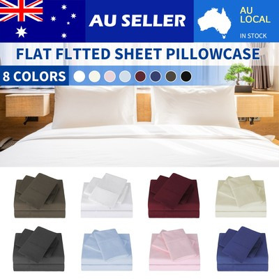 LINENOVA 100% Natural Cotton Sheet Set 4 Pcs Luxury Bedding Single/D/Queen/King  | eBay Australia | eBay AU