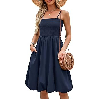 Berydress Navy Blue Dress for Women 2025 Sleeveless Boho Sundress Casual Summer Beach Vacation Bu... | Amazon (US)