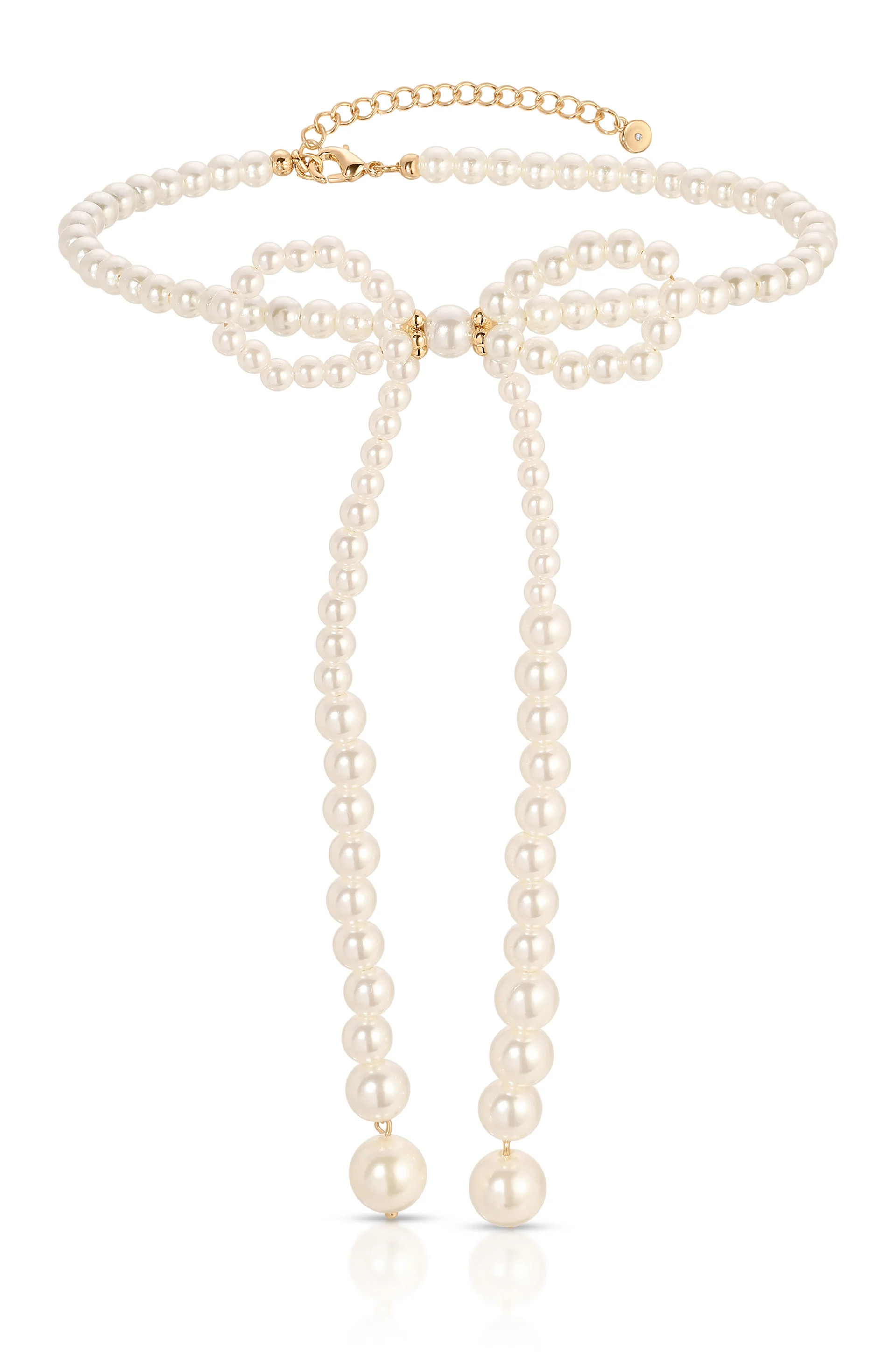 Venus Pearl Bow Necklace | Ettika