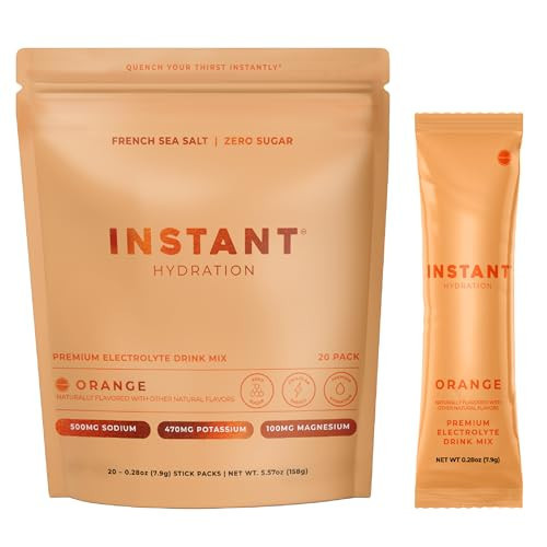 Instant Hydration Sugar Free Electrolytes Powder Packets - Orange Citrus Electrolyte Drink Mix & Travel Essentials - Post Workout Recovery, Brain Health, Muscle & Tissue Support - 20 Sticks | Amazon (US)