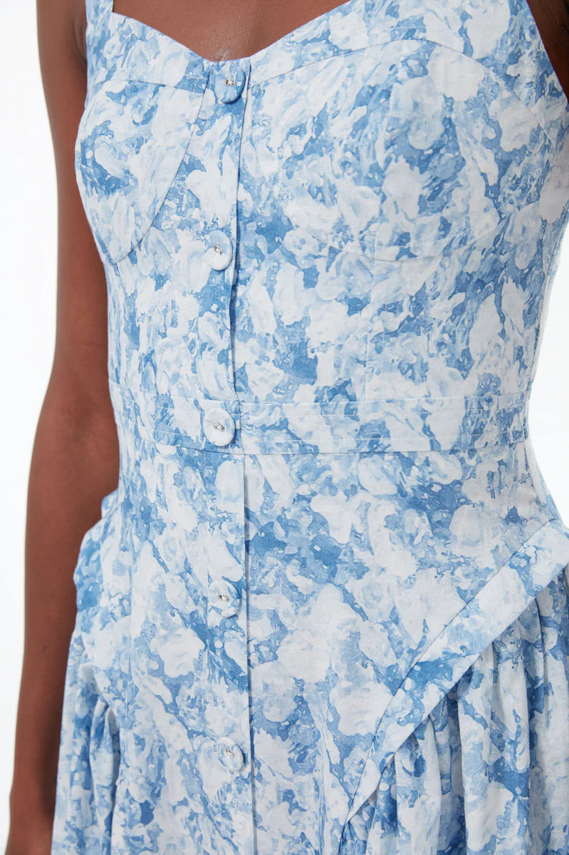 Blue Abstract Floral Rosemary Midi Dress 
                Hyacinth House | Tuckernuck (US)