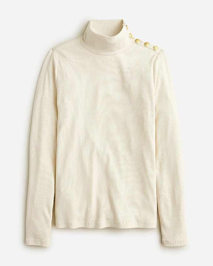 Vintage rib turtleneck with buttons | J. Crew US