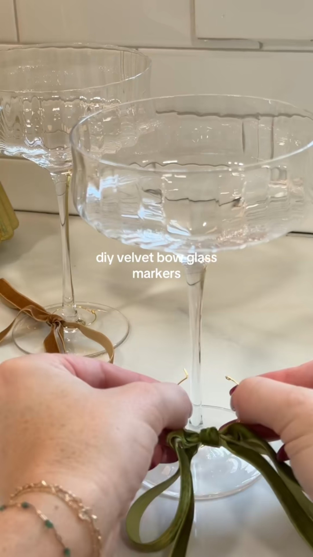 DIY Velvet Bow Glass Markers ✨ I saw these on Anthropologies website and knew I could make them myself and they turned out so cute! 

#LTKFindsUnder50 #LTKGiftGuide #LTKHoliday