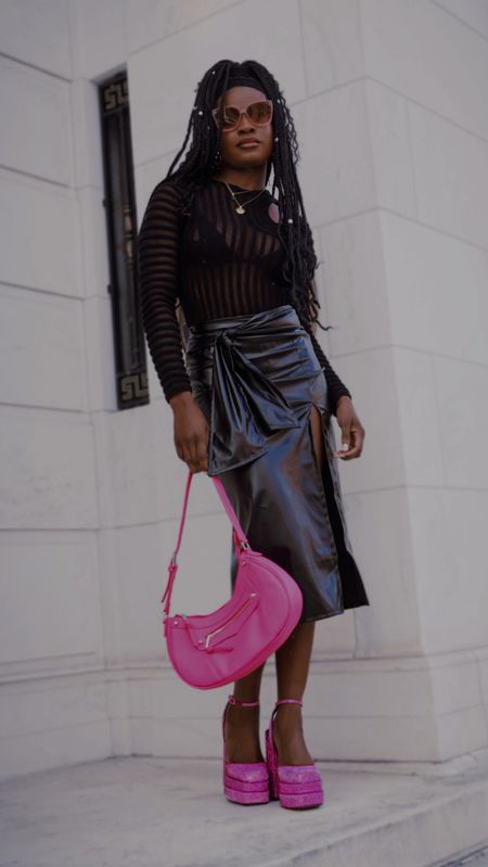 A black-pink moment to welcome spring. Wearing a size 4 in the sweater and skirt, and a size 8 in shoes. 

#LTKstyletip #LTKsalealert #LTKunder100