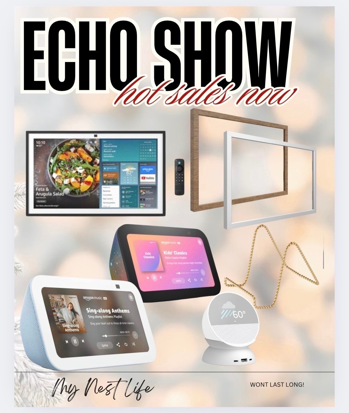 🎉 Echo Show Still on Sale — Don’t Miss Out! 🎉

The Echo Show lineup is STILL marked down, and it’s the perfect time to upgrade your home!
From compact bedside displays to large wall-mounted hubs, multiple versions and accessories are available — all at amazing prices.

✨ Streamline your smart home
✨ Video call hands-free
✨ Watch shows, recipes, and more
✨ Pair with accessories to customize your setup

Whether you want a small screen for your nightstand, an 8” kitchen companion, or a full media hub, there’s an Echo Show for every space — and they’re all still on sale!

🛒 Grab yours before the deals disappear!

#LTKHome #LTKdayinmylife #LTKSaleAlert