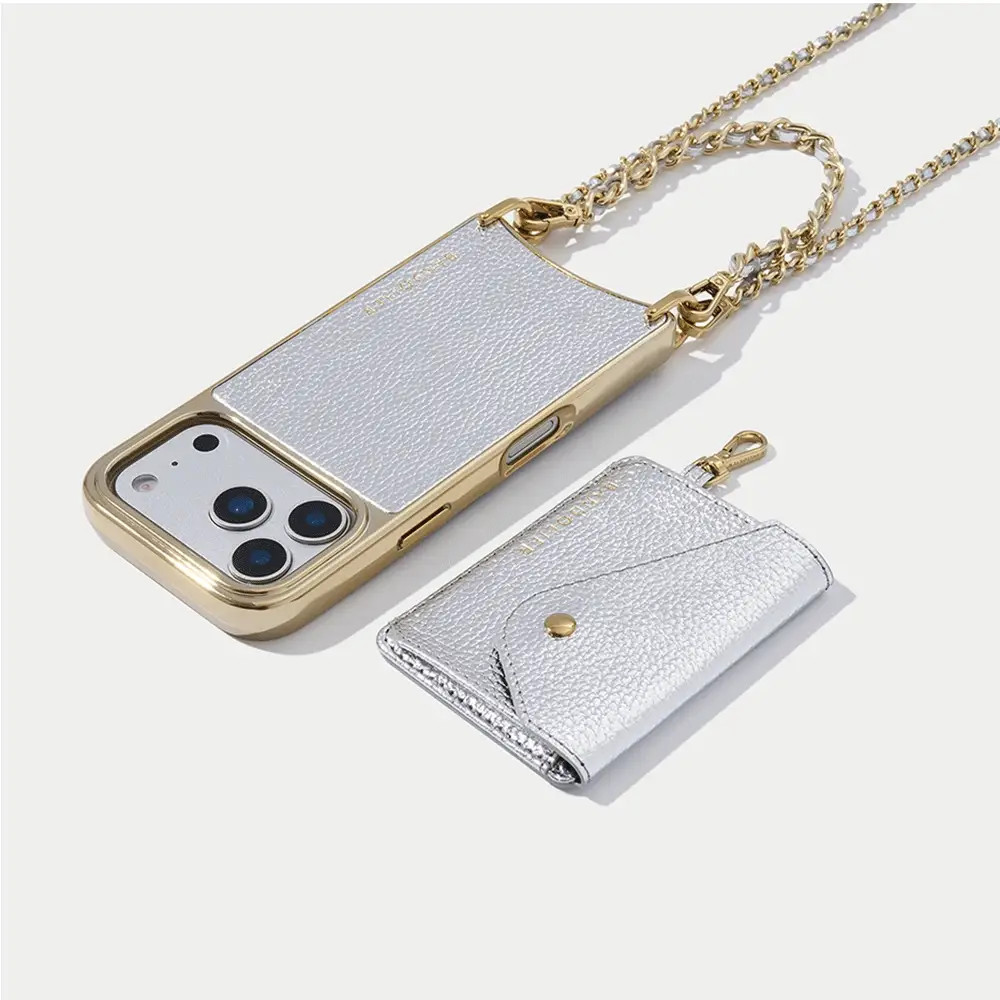 Rae Magnet Duet Wallet Crossbody Phone Case - Metallic Silver/Chrome Gold 13 / iPhone Pro Max | Bandolier