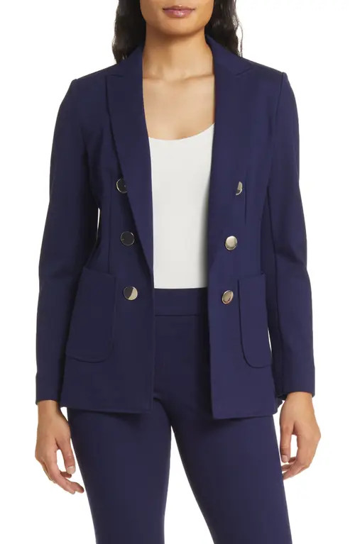 Anne Klein Faux Double Breasted Jacket in Distant Mountain at Nordstrom, Size Small P | Nordstrom