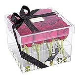 Clear Tek Clear Acrylic Square Flower Box Vase - 16 holes, with Lid - 8" x 8" x 6" - 1 count box - R | Amazon (US)