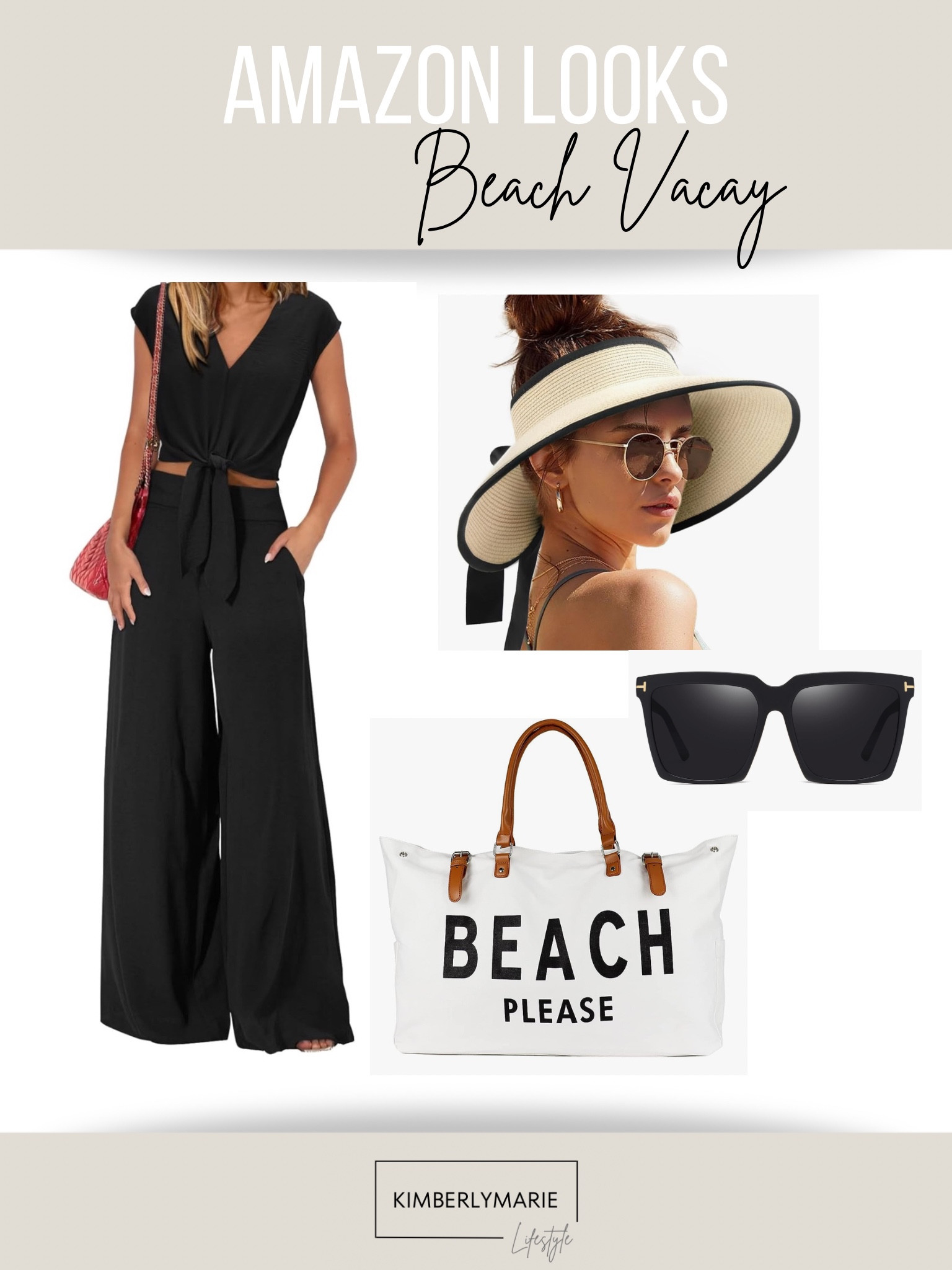 Black and white beach look
Amazon vacation fashion
Beach bag
Beach cover up
Beach hat

#LTKstyletip #LTKtravel #LTKswim