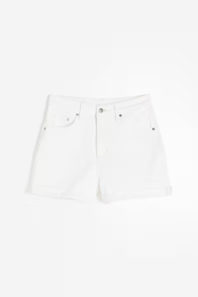 H & M - Mom Ultra High Denim shorts - White | H&M (UK, MY, IN, SG, PH, TW, HK)