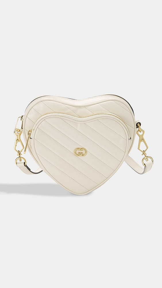 Gucci White Leather Interlocking G Heart Bag | Shopbop