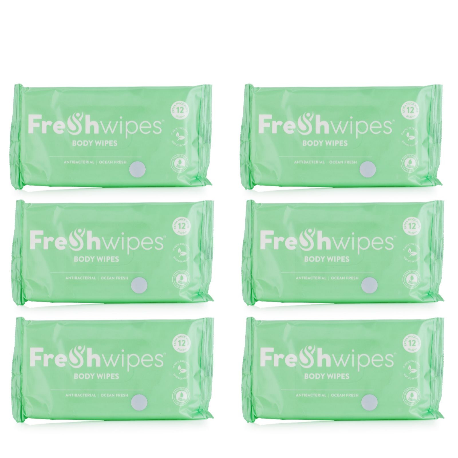 FreshWipes Body Wipes Set of 6 Packs | QVC UK